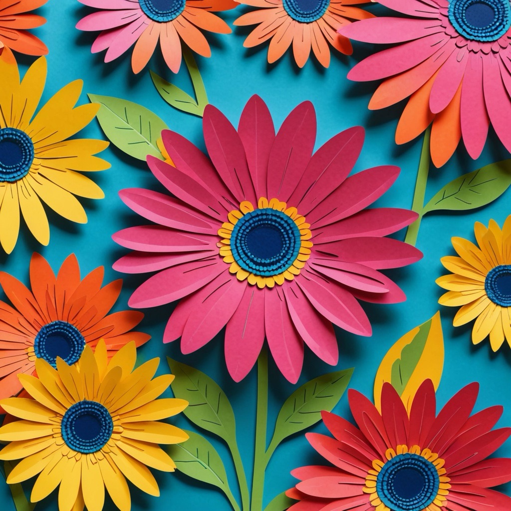 mit AI erstelltes Foto von Papier-Gerbera